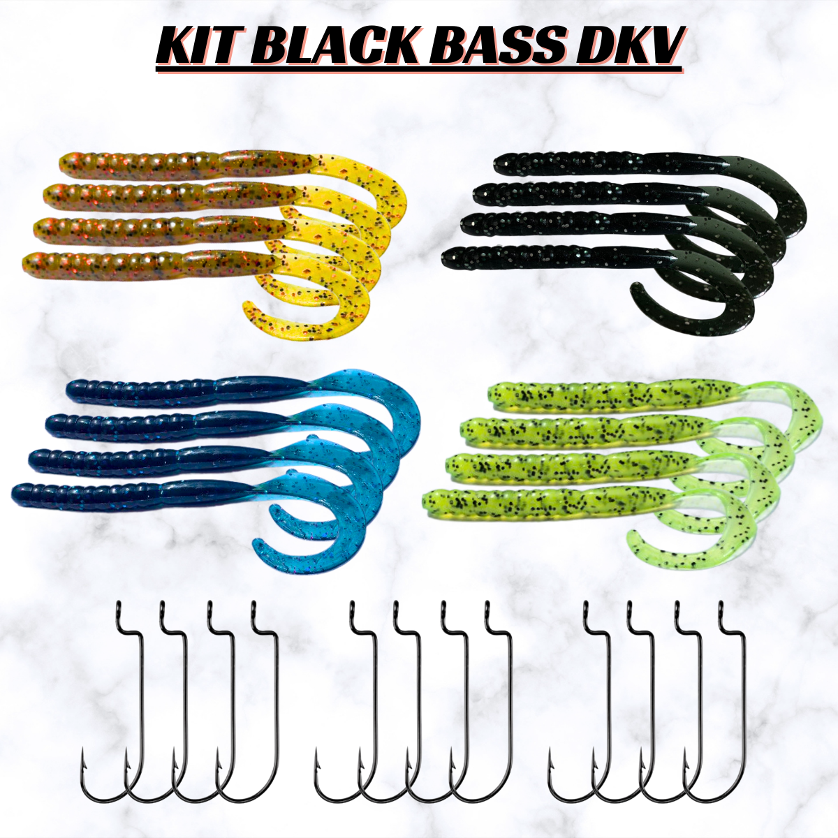 KIT DKV Worm + Anzol Offset Worm
