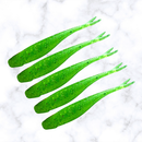Slide Shad 9 cm – Kit com 5 Iscas Soft para Robalo, Tucunaré e Bass - Cor Verde