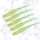 Slide Shad 9 cm – Kit com 5 Iscas Soft para Robalo, Tucunaré e Bass - Cor Chá Claro
