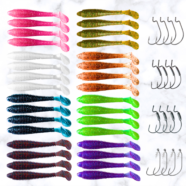 Kit Total Shad 10,5 + Anzóis Offset - SUPER OFERTA