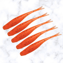 Slide Shad 9 cm – Kit com 5 Iscas Soft para Robalo, Tucunaré e Bass - Cor Pumpkin