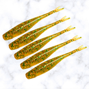 Slide Shad 9 cm – Kit com 5 Iscas Soft para Robalo, Tucunaré e Bass - Cor Green Tea