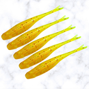 Slide Shad 9 cm – Kit com 5 Iscas Soft para Robalo, Tucunaré e Bass - Cor Chart Silver Red