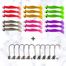 Kit 18 Camarões DKV + 10 Jig Heads