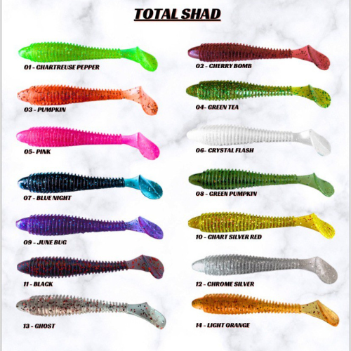 KIT Total Shad + Anzol Offset - 20 Itens
