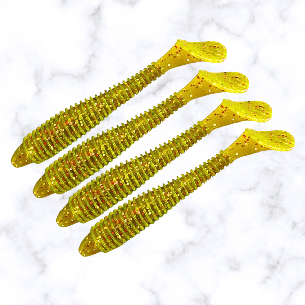 Total Shad 10,5 cm - Pacote com 4 Unidades - Cor Chart Silver Red - [Lançamento]