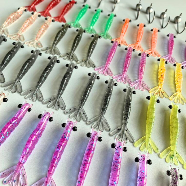 Kit Camarão DKV 9 cm + Jig Head - 15 Unidades