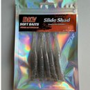 Slide Shad 9 cm – Kit com 5 Iscas Soft para Robalo, Tucunaré e Bass - Cor cinza