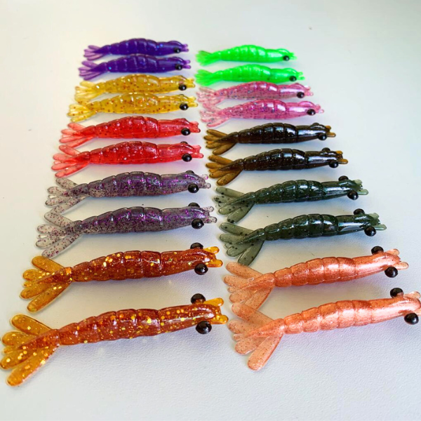 Kit Camarão DKV 9 cm + Jig Head - 15 Unidades