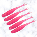 Slide Shad 9 cm – Kit com 5 Iscas Soft para Robalo, Tucunaré e Bass - Pink