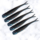 Slide Shad 9 cm – Kit com 5 Iscas Soft para Robalo, Tucunaré e Bass - Cor Black
