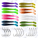 KIT Total Shad 10,5cm + Anzóis Offset - 28 Itens