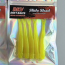 Slide Shad 9 cm – Kit com 5 Iscas Soft para Robalo, Tucunaré e Bass - Cor Chart