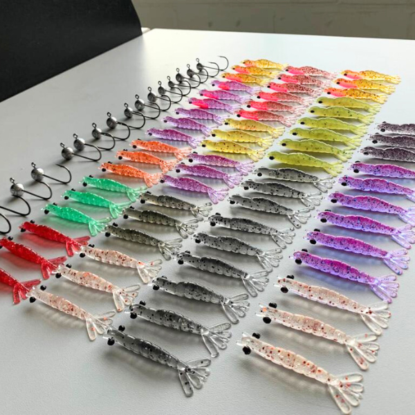 Kit Robalo - 30 Camarões + 10 Jig Heads