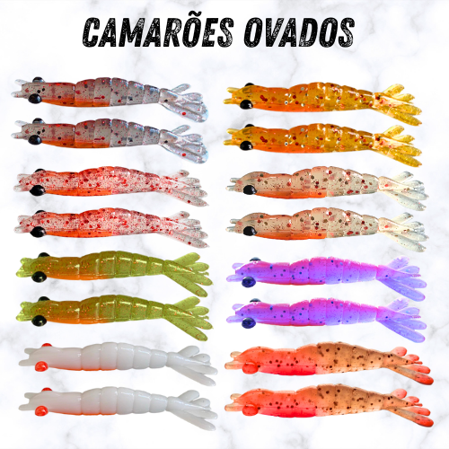Kit com 16 Camarões Ovados – Mais Ação e Resultados na Pescaria