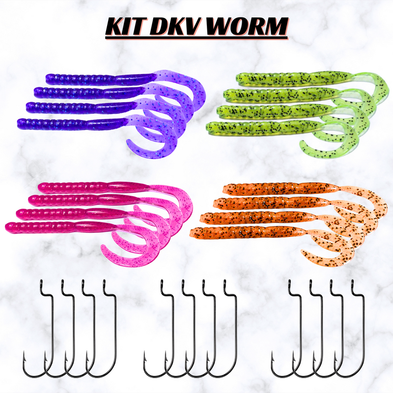 KIT DKV Worm + Anzol Offset Worm